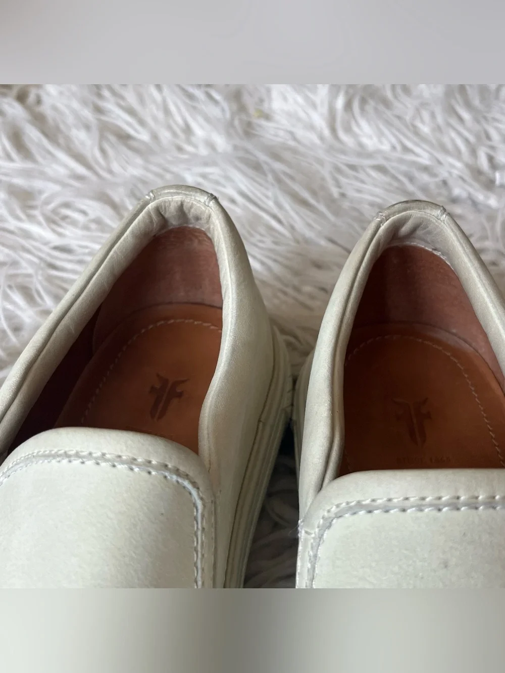 Frye Ivy Slip On Leather Off White Sneakers Shoes 3481157 Size Men’s 7.5
